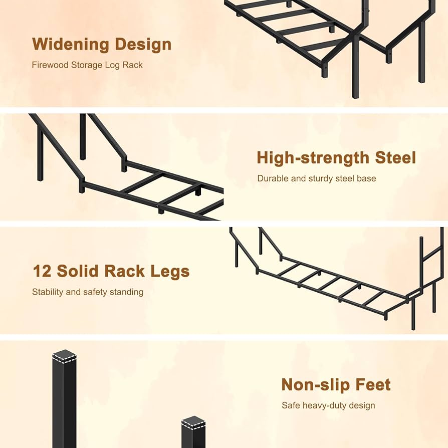 Amazon.com : Ebeneze 5.9ft Firewood Rack Holder, Outdoor